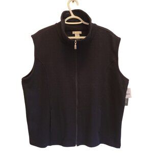 Hasting & Smith Quilted Textured Full Front Zipper BLACK Vest 2X - NWT